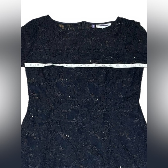 Jennifer Lopez Glamorous Blk Lace & Sequin Dress with Dazzling Details - Size M - Picture 12 of 16